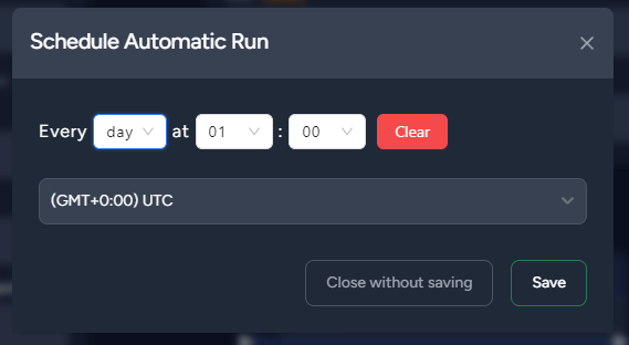 Scheduling Modal